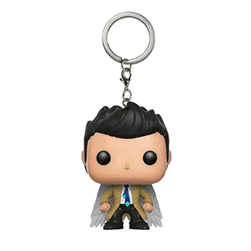 FUNKO POP Supernatural  New Character Castiel with Wing Sam KEYCHAIN Toy Vinyl Figure Collection Pocket  Key Chain Toys