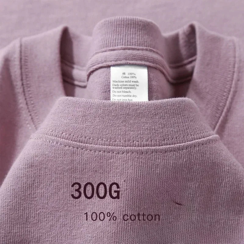 Summer Cotton Heavy Duty 300grams American Pure Cotton Short Sleeves T-shirt Men Casual Base Top Oversized T Shirt Main image