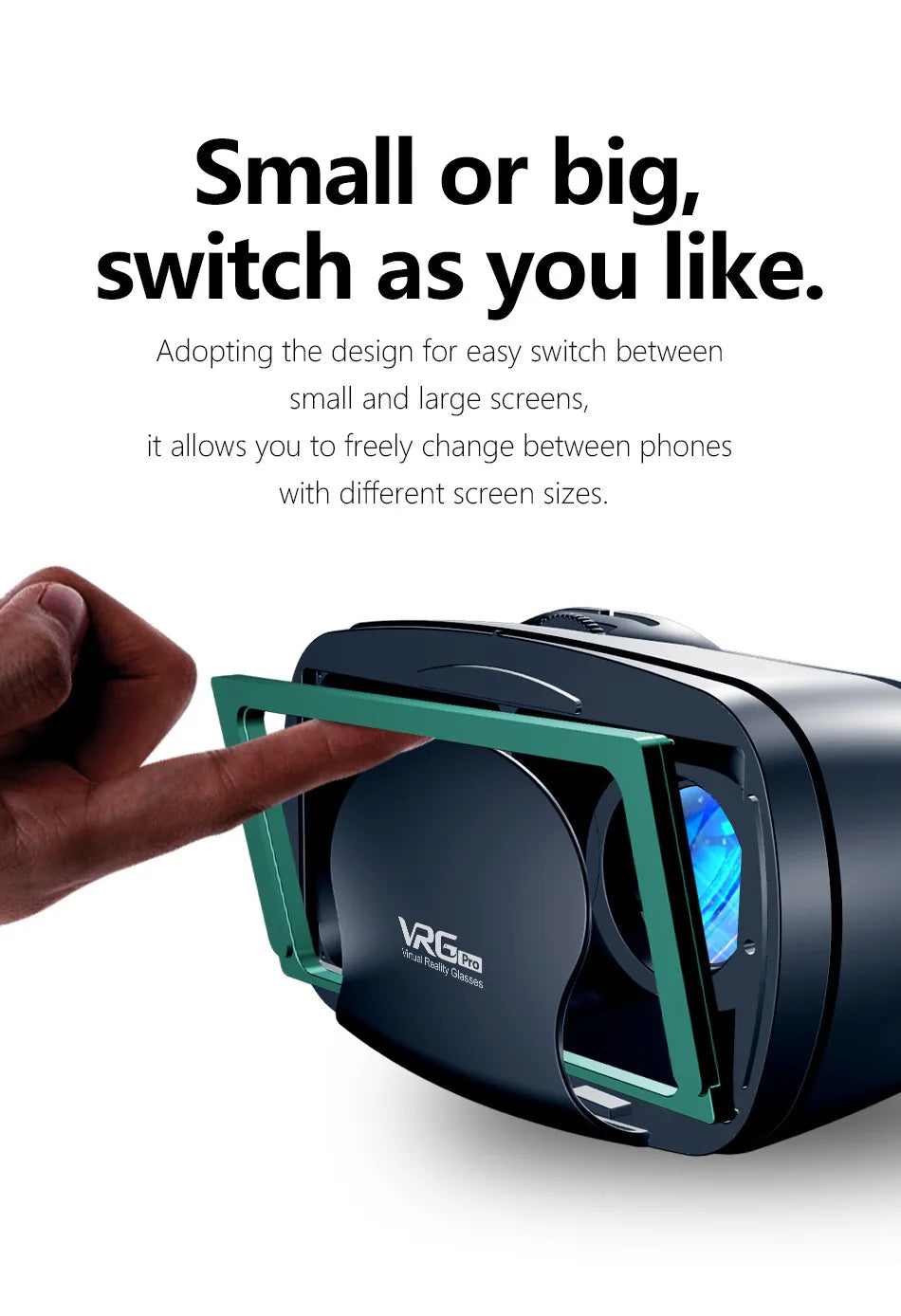 Virtual Reality 3D VR Headset Smart Glasses Helmet for Smartphones Cell Phone Mobile 7 Inches Lenses Binoculars Goggles Devices