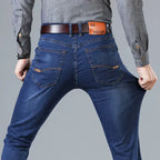 2025New Men Stretch Jeans Male Classic Elasticity Business jeans men fashion comfortable Solid slim straight long Denim pants