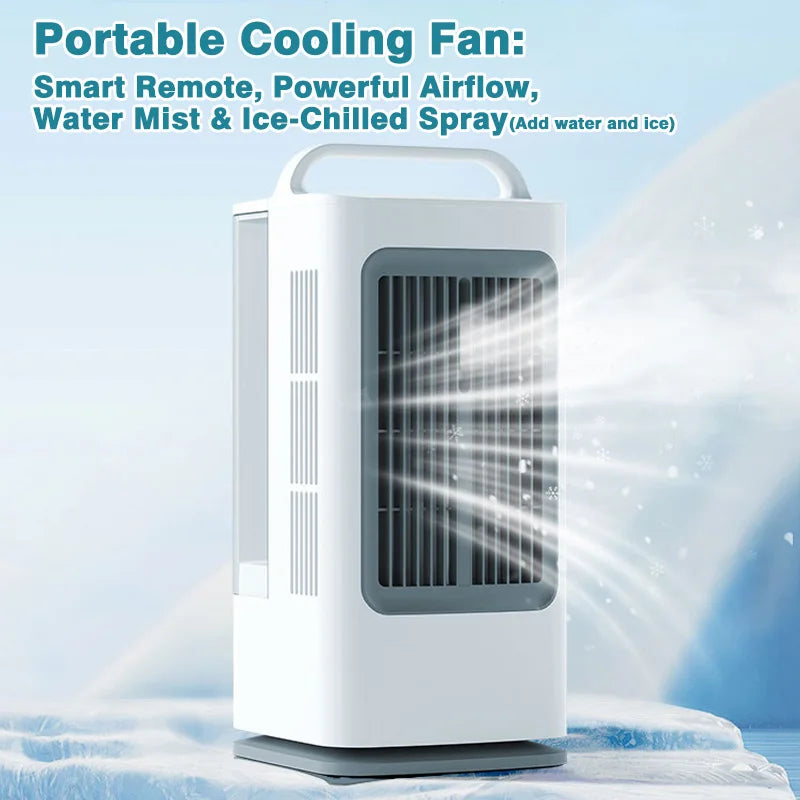 Portable Cooling Fan, Intelligent Remote & Touch Control, Timer, Strong Wind, Water & Ice Cooling, Multifunctional Air Cooler fo Main image