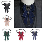 Fashion Ribbon Ribbon Bowtie Rhinestone Crystal Bow Tie Fabric Cloth Art Handmade Neck Tie For Men and Women