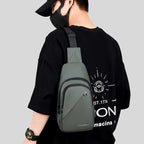 Men's Fashionable Casual Chest Bag Outdoor Cycling Waterproof Durable Sports Backpack Trendy Versatile Portable Crossbody Bag