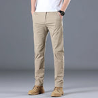 2024 Men's High Quality Pure Cotton Classic Solid Color Casual Pants Business Stretch Cotton Slim Straight Brand Trousers Male