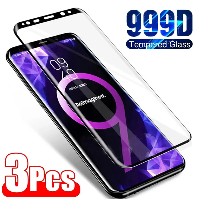 3 Pcs Tempered Glass For Samsung Note 9 10 20 Ultra Samsung S24 S23 S22 S21 S20 Ultra S10 S9 S8 Plus Full Cover Screen Protector Main image
