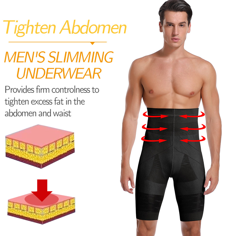 Men Body Shaper Tummy Control Shorts Shapewear Belly Girdle Boxer Briefs High Waisted Slimming Underwear Leg Compression Panties