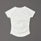 Sport Short Sleeve Top Women Running Sports T Shirt Summer Short Sleeve Round Neck Breathable Gym Vest Yoga Fitness Top