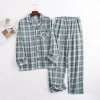 Men's Home Suits Long-sleeved Trousers Suits for Autumn and Winter Pijamas for Men Flannel Plaid Design Pajamas for Men