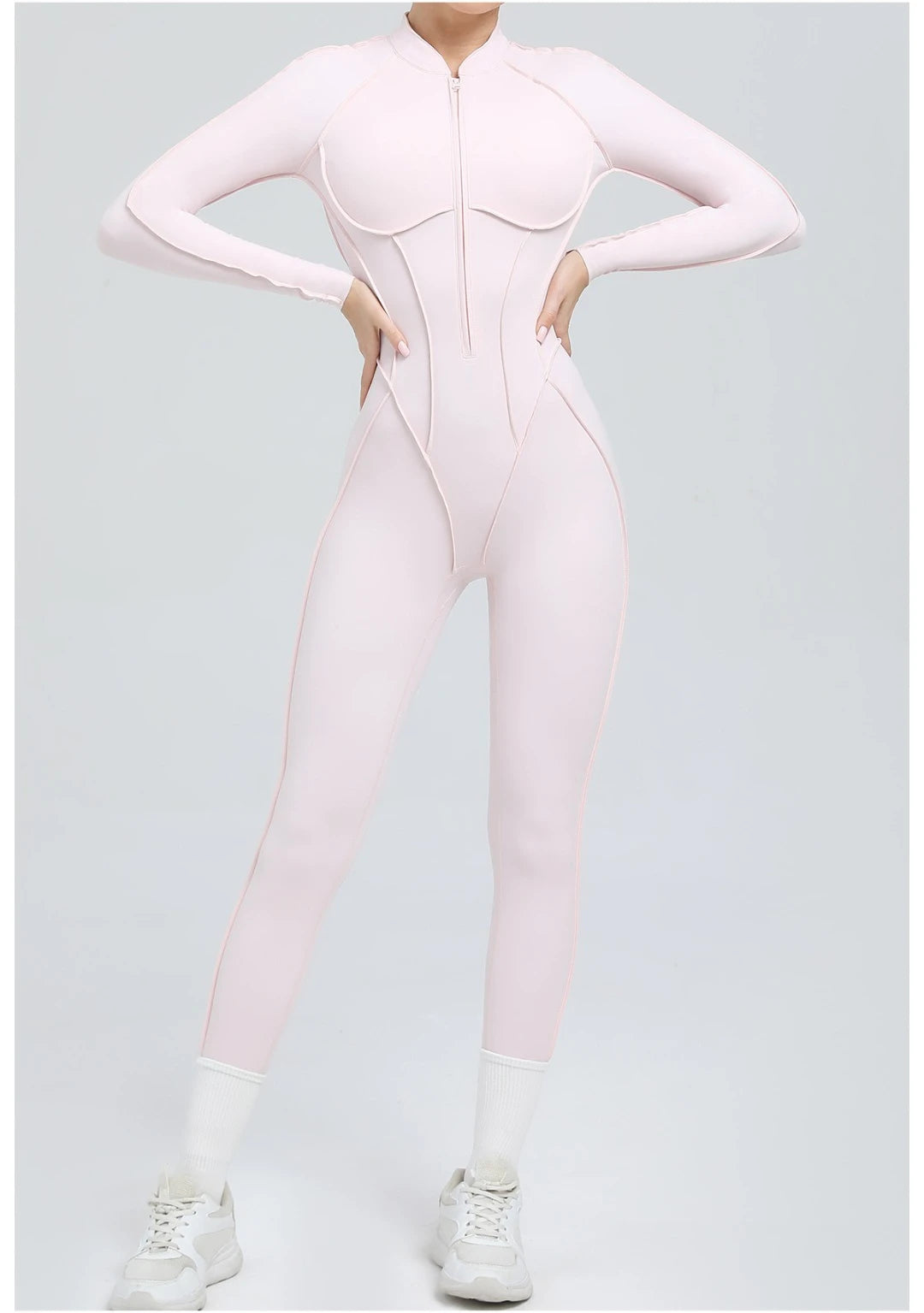Women's Yoga Jumpsuit Hip Lift Sports Fitness Removable Padding Backless Zipper Leggings One-Piece Running Workout Gym Jumpsuit