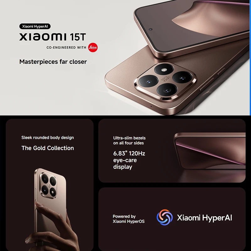 Global Version Xiaomi 15T Ultra-slim Smartphone 12GB 256GB Professional Laica Triple Camera Immersive 6.83 "Display 7.5mm Thin Slim Body