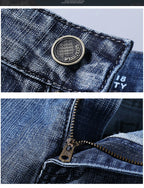 Wthinlee Business Men Jeans Casual Straight Stretch Fashion Classic Blue Black Work Denim Trousers Spring Summer Brand Clothing