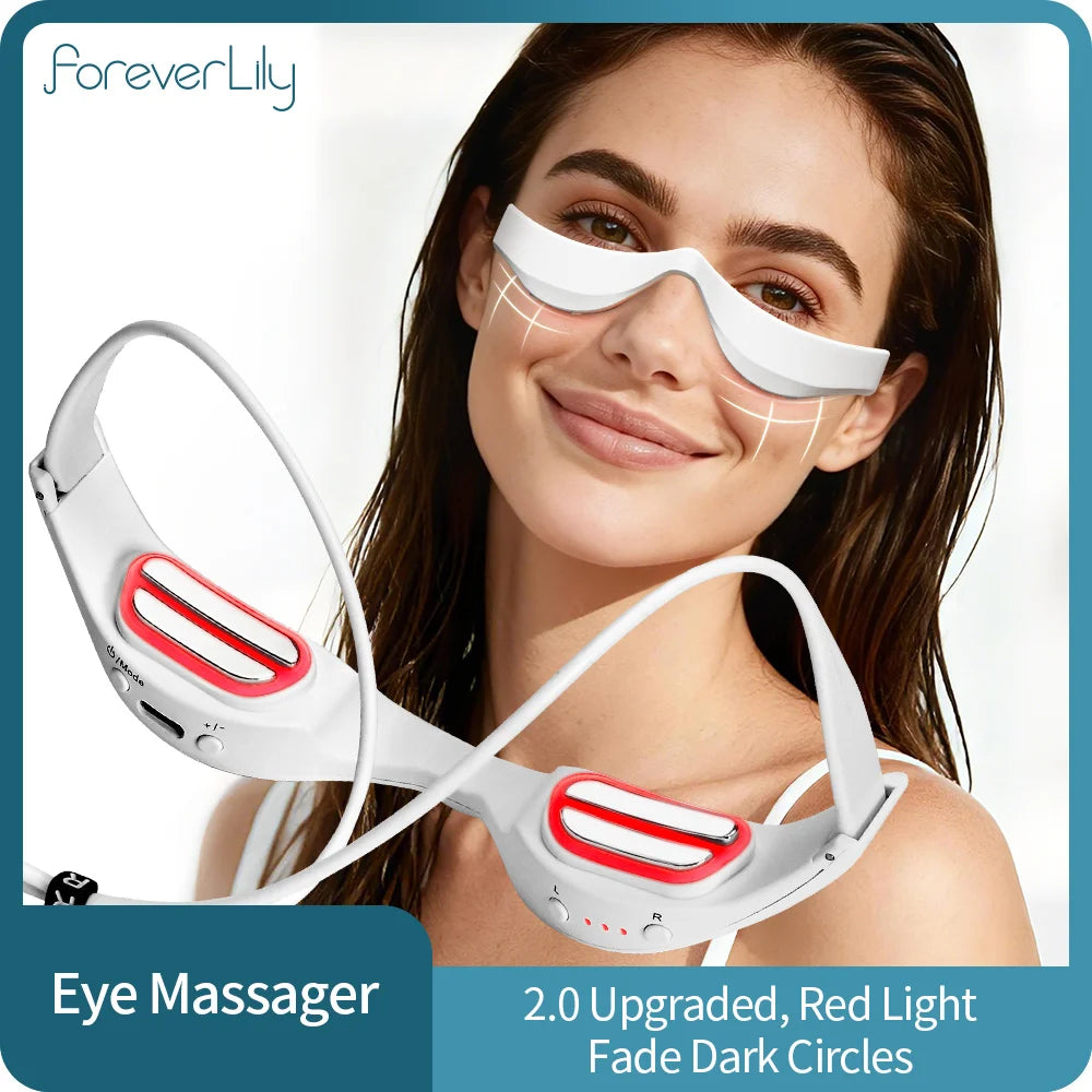 New 3D Eyes Massager Electric Eye Massage Glasses EMS Red Light Eye Care Lighten Dark Circles Eye Relax Massager Main image