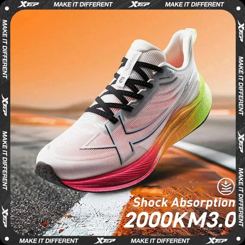 Xtep 2000km 3.0 Running Shoes For Men 2025 Spring Sneakers Cushioning Training Jogging Wear-Resistant Lightweight 875119110032