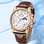 LIGE Retro Elegant Quartz Women's Wristwatches Simple Diamond Dial Fashion Casual Outdoor Date Waterproof Moon Phase Woman Watch