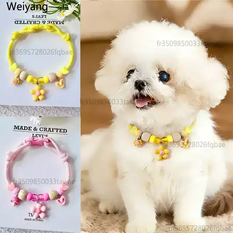 Adjustable Camphor Wood Pet Flea Tick Collar, Summer Dopamine Anti Mosquito Insect Repellent Necklace For Dogs Cats Main image