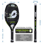 OPTUM FORTRESS 18K Carbon Fiber Rough Surface 14 Holes Beach Tennis Racket With Cover Bag