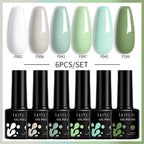 LILYCUTE 6PCS Gel Nail Polish Set Summer Neon Nail Gel Kits For DIY Nail Vernis Semi Permanent UV Lamp Gellak Nail Varnish Set