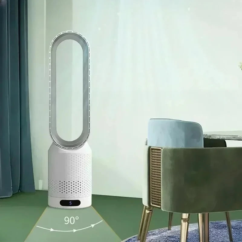 2026 Ultra-Silent Bladeless Fan Air Purification & Circulation Tower Fan for Dormitory Desk Floor Bedroom