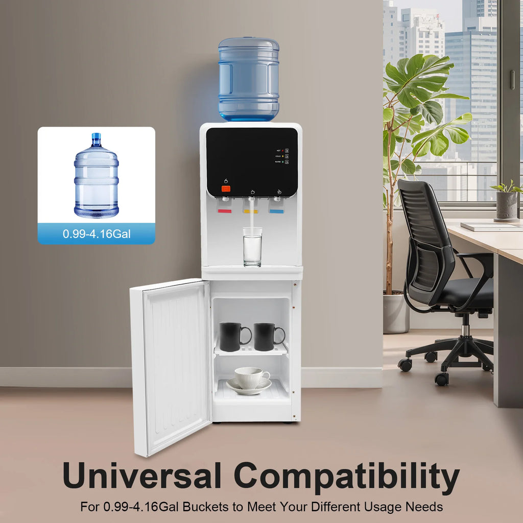Hot&Cold Water Dispenser 500W Fast Heating 75W Cooling ABS Stainless Steel Home Office Electric Water Cooler with Child Lock
