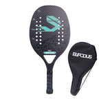 Full Carbon 3K Fiber Beach Tennis Racket Rough Surface Professional Racquet for Men and Women with Protective Bag Cover