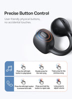 Baseus BC1 Ear Clip Earbuds Open Ear Wireless Earphones Bluetooth 6.0 Clip On Sports Headphones 4-Mics Super Bass IP55 Ear buds