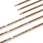 6/12/24pcs 32Inch Archery 100%Pure Carbon Arrows ID 6.2mm Wooden Shaft with 5'' Natural Feathers for Hunting Shooting