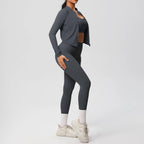 3pcs Sportswear Yoga Set Gym Sports Bra Zipper Jacket Leggings Clothes Sportswear Yoga Suits For Women Fitness Set Tracksuit