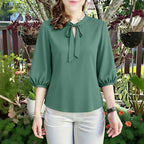 Summer Solid Color Blouse 2026 ZANZEA Women Tops Trend Casual O Neck Short Sleeve Blusas Female Elegant OL Work Shirt Mujer