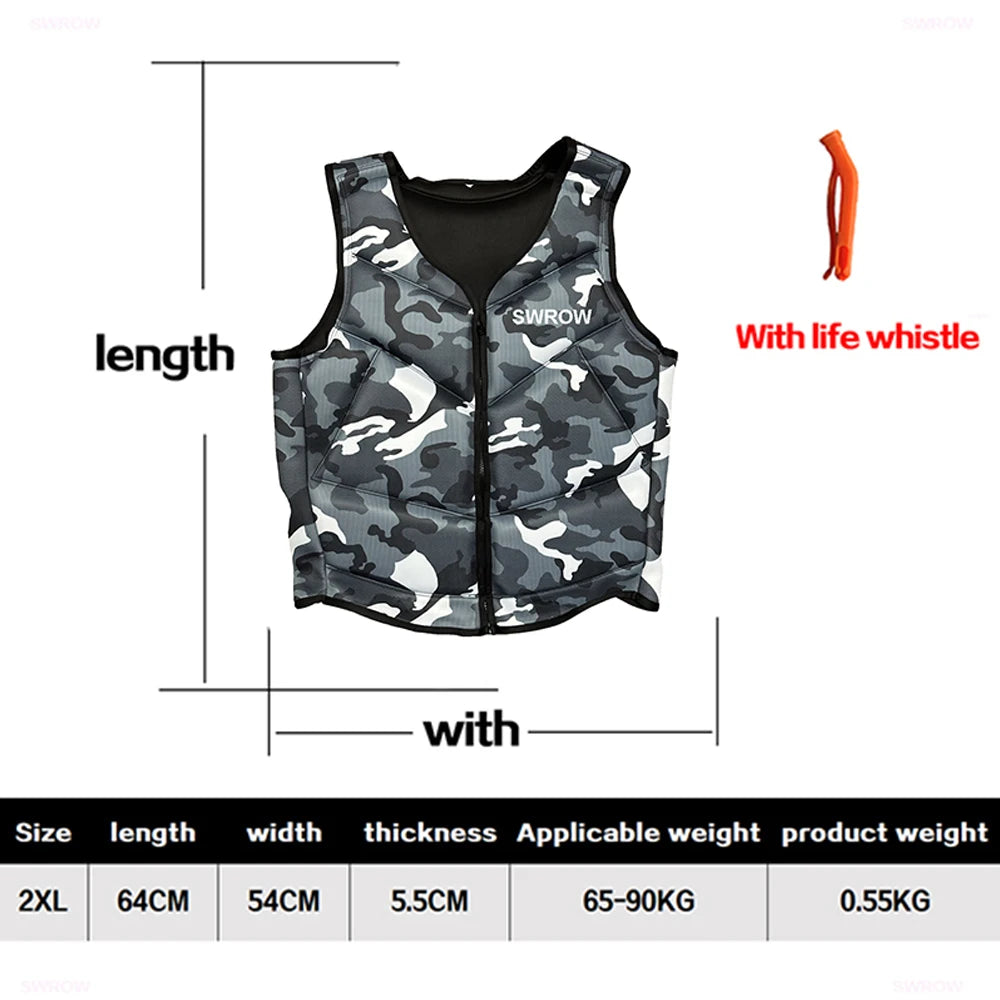 Neoprene life jacket the fishing vest water jacket sport adult children life vest clothes swim skating ski rescue boats drifting