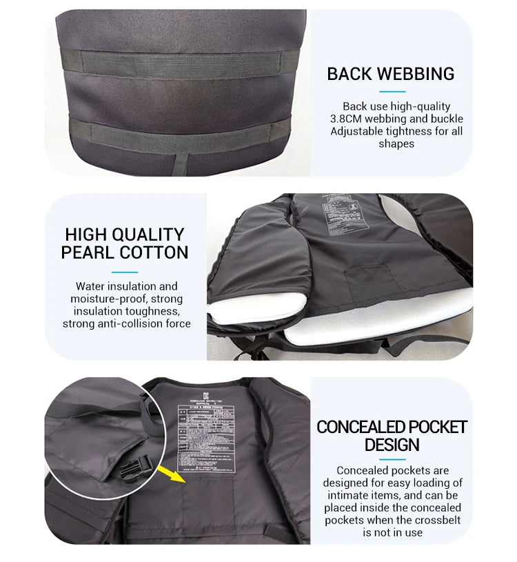 Neoprene Life Jacket for Adult Children New Water Sport Buoyancy Jacket Life Vest Swimming Boating Skiing Driving Vest Drifting