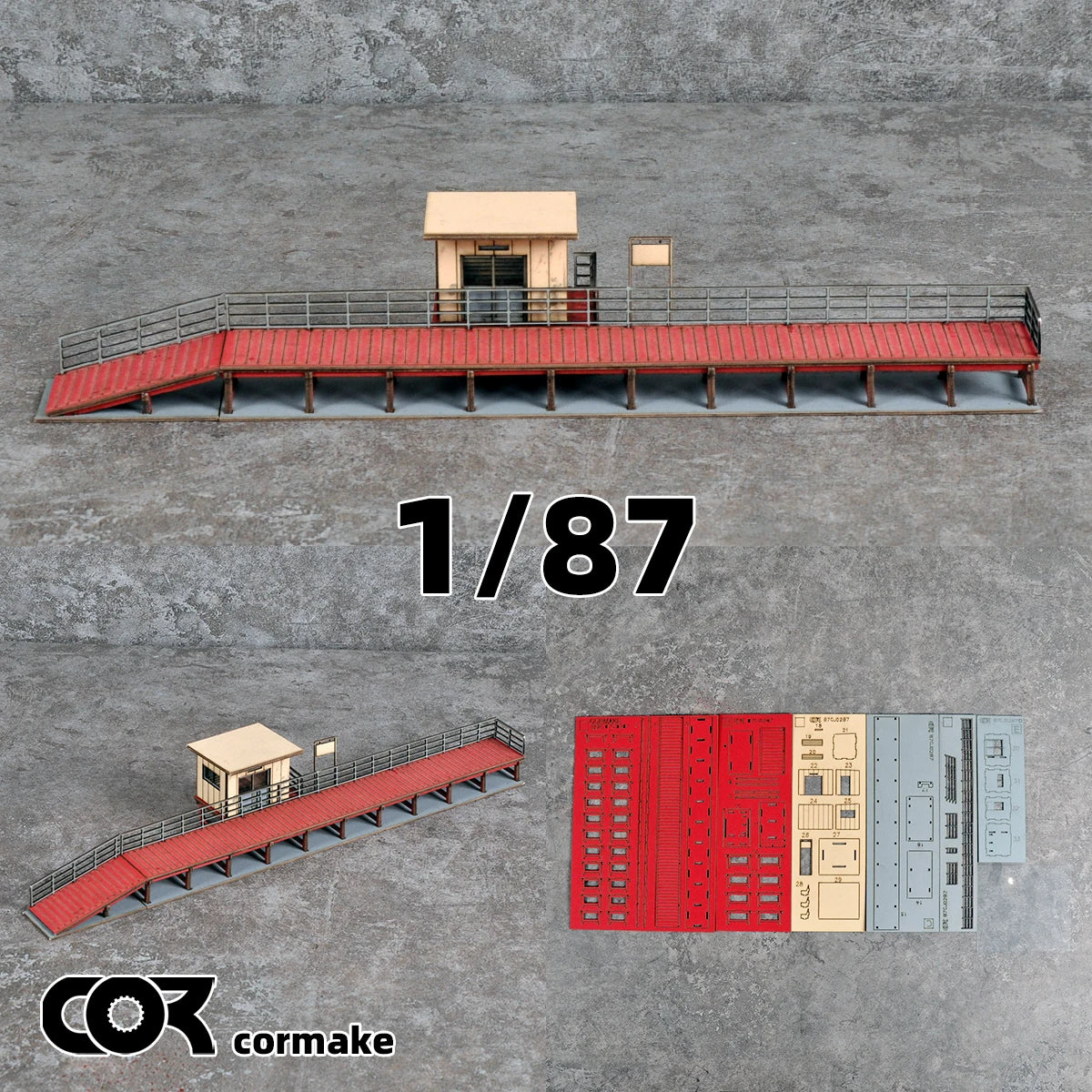 Assembly Architectural model train Railway model railway station platform miniature sand table diorama ho scale model kit 1/87 Main image