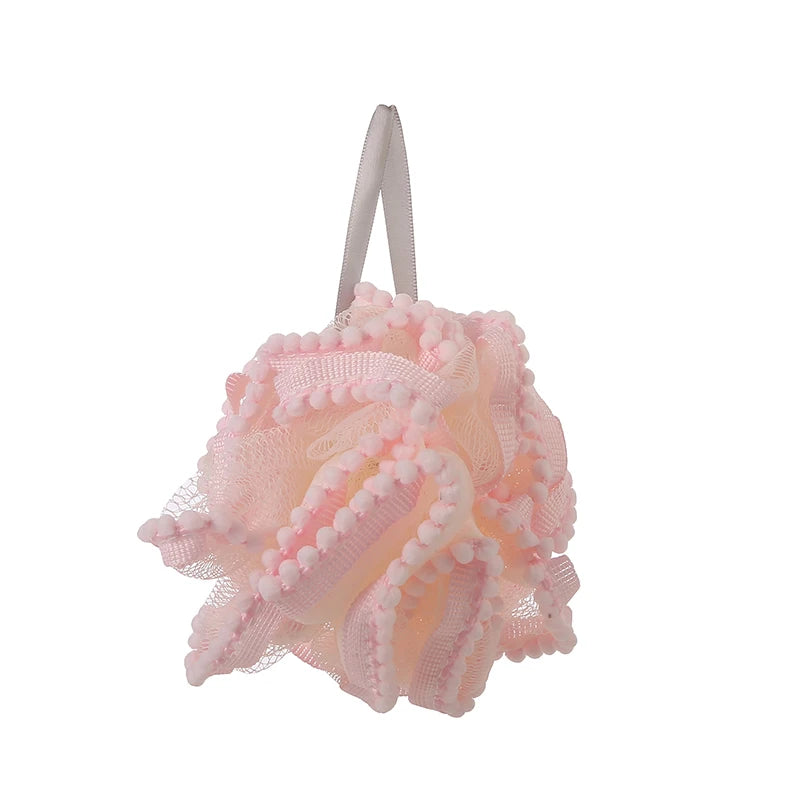 Soft Mesh Bath Sponge Balls Skin Cleaning Brush Shower Puff Body Cleaner Exfoliating Scrubbers Bath Flower Bathing Accessories