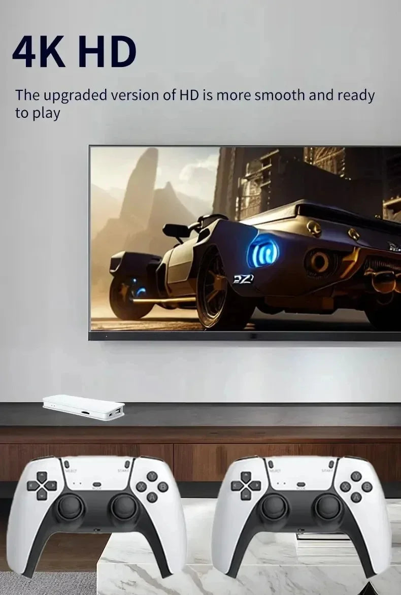 4K HD 64G Video Game Console: M15 Game Stick with 40000+ Classic Arcade Games, Dual Wireless Gamepads Two-Player TV System