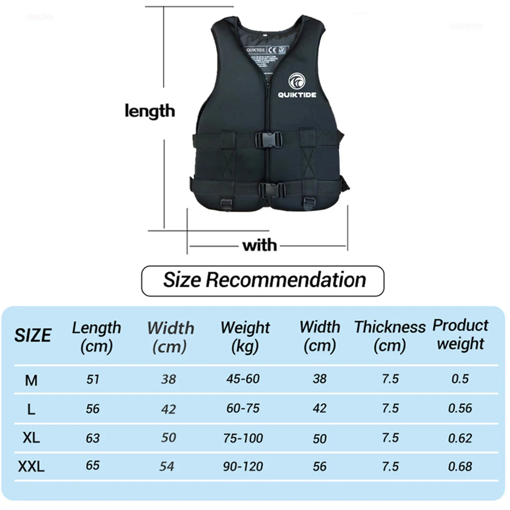 Neoprene Life Jacket for Adult Children New Water Sport Buoyancy Jacket Life Vest Swimming Boating Skiing Driving Vest Drifting