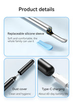 Wireless Ear Wax Removal with Camera Rechargeable Ear Cleaner 1080P Check Camera with Ear Spoon Set Canal Clean