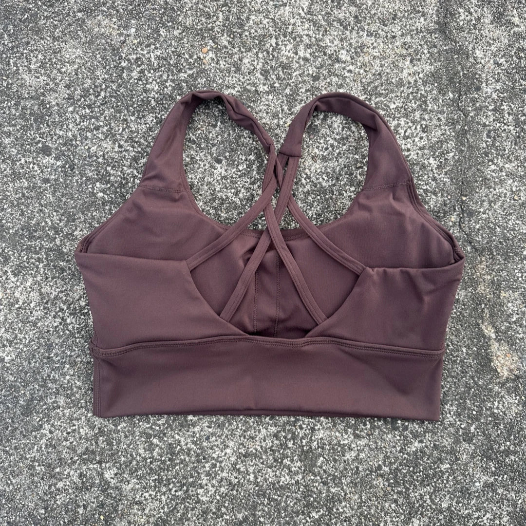 Solid Color Soft Tight Gym Yoga Underwear high strength shockproof Women Cross Back Fitness Bra Sport Top Comprehensive Butter