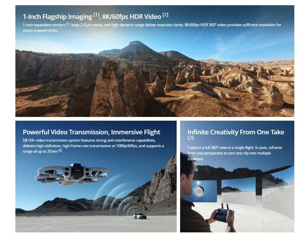 DJI Avata 360 360° Panoramic Drone 8K HDR Video 1-Inch Sensor Omnidirectional Obstacle Avoidance FPV RC Drone Avata 360