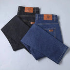 2025New Men Stretch Jeans Male Classic Elasticity Business jeans men fashion comfortable Solid slim straight long Denim pants