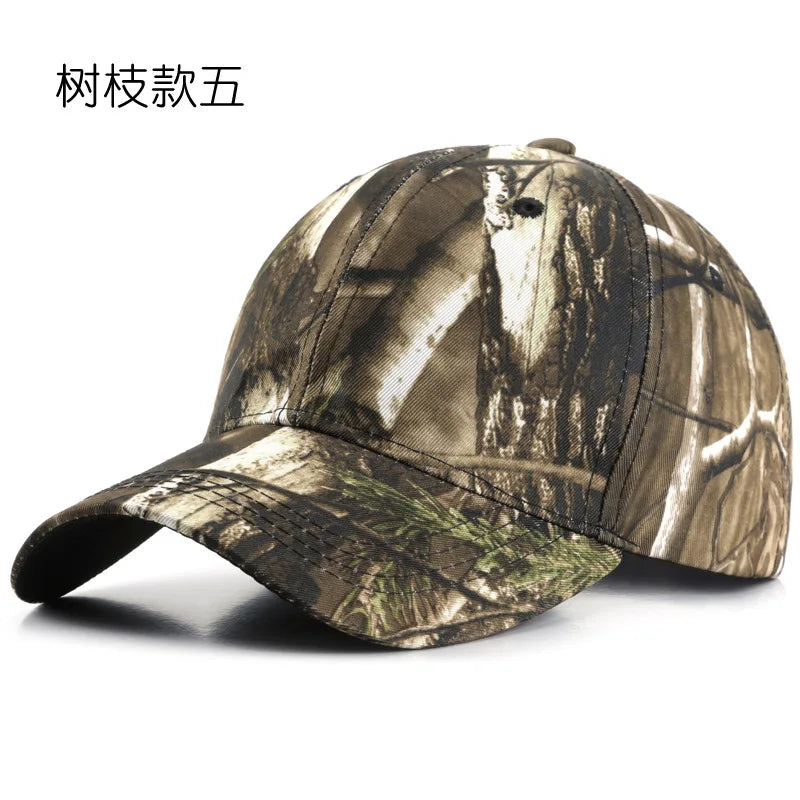 Baseball Cap Leaf Biomimetic Camouflage Hat Outdoor Wild Training Camouflage Mountain Climbing Hat Fishing Sunshade Cap