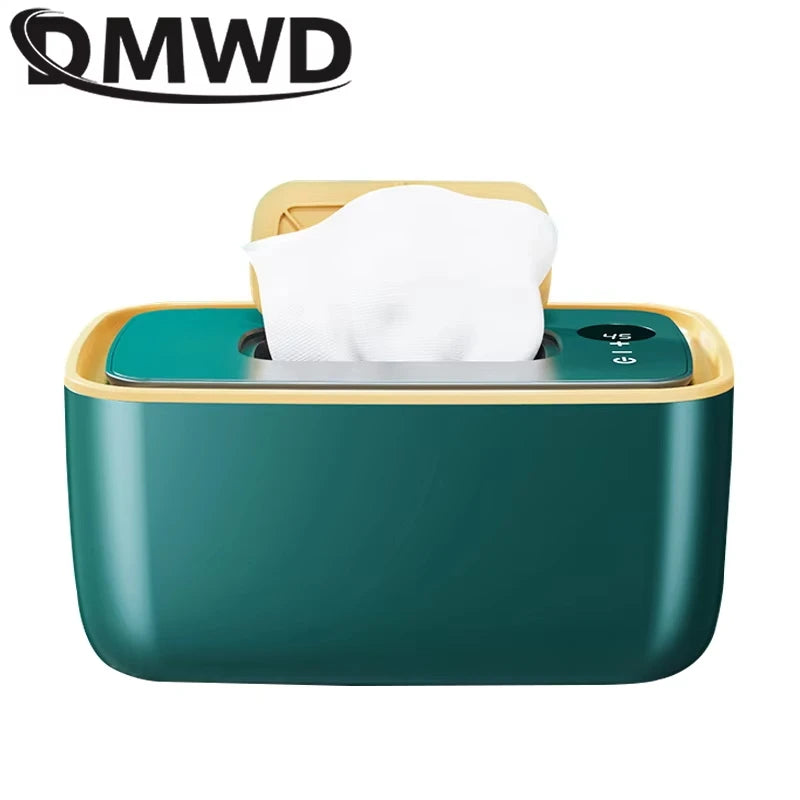 DMWD Electric Baby Wet Tissue Dispenser Paper Case Napkin Heating Storage Box Warmer Temperature Control Thermostat Wipes Heater