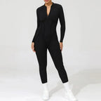 Women's Yoga Jumpsuit Hip Lift Sports Fitness Removable Padding Backless Zipper Leggings One-Piece Running Workout Gym Jumpsuit