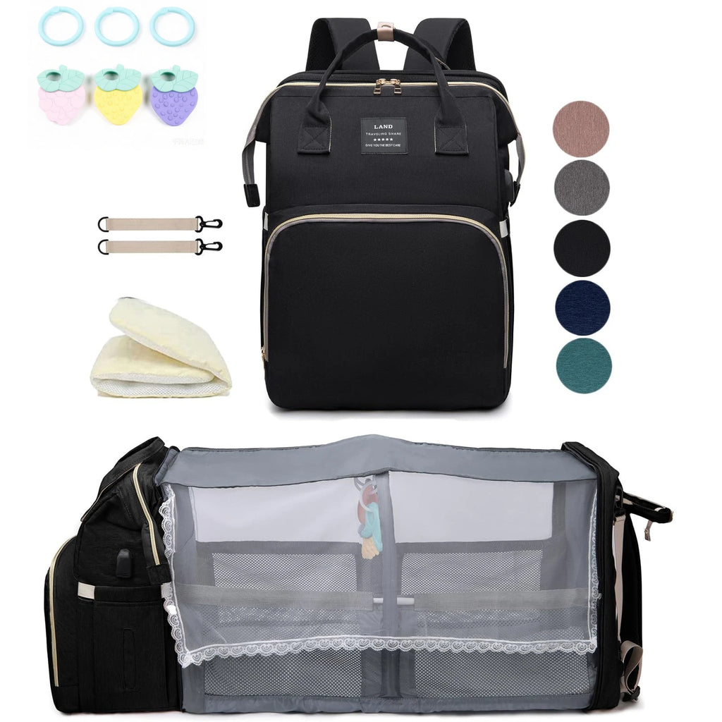 Mommy Bag Lightweight Portable Folding Crib Bed Large-capacity Travel Maternity Bags Baby Backpack Female Mommy Outting Bag