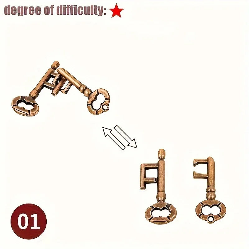 A classic intellectual metal puzzle toy, a difficult educational game toy for Christmas, Thanksgiving and birthday gifts