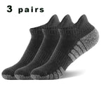 3 Pairs Professional Running Sports Fitness Ankle Socks Men's Towel Socks Outdoor Sports Short Socks Men And Women Socks GIFRS