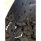 New Summer Denim Patchwork Hook Flower Hollow Lace Straight Leg Wide Leg Pants Casual High Waist Heavy Embroidery Rhinestone