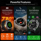 GPS Smart Watch for Men 2G ROM GPS Offline Maps Waterproof Swim Hiking Fitness Tracker Sleep SpO2 Rugged Durable Smartwatch GPS