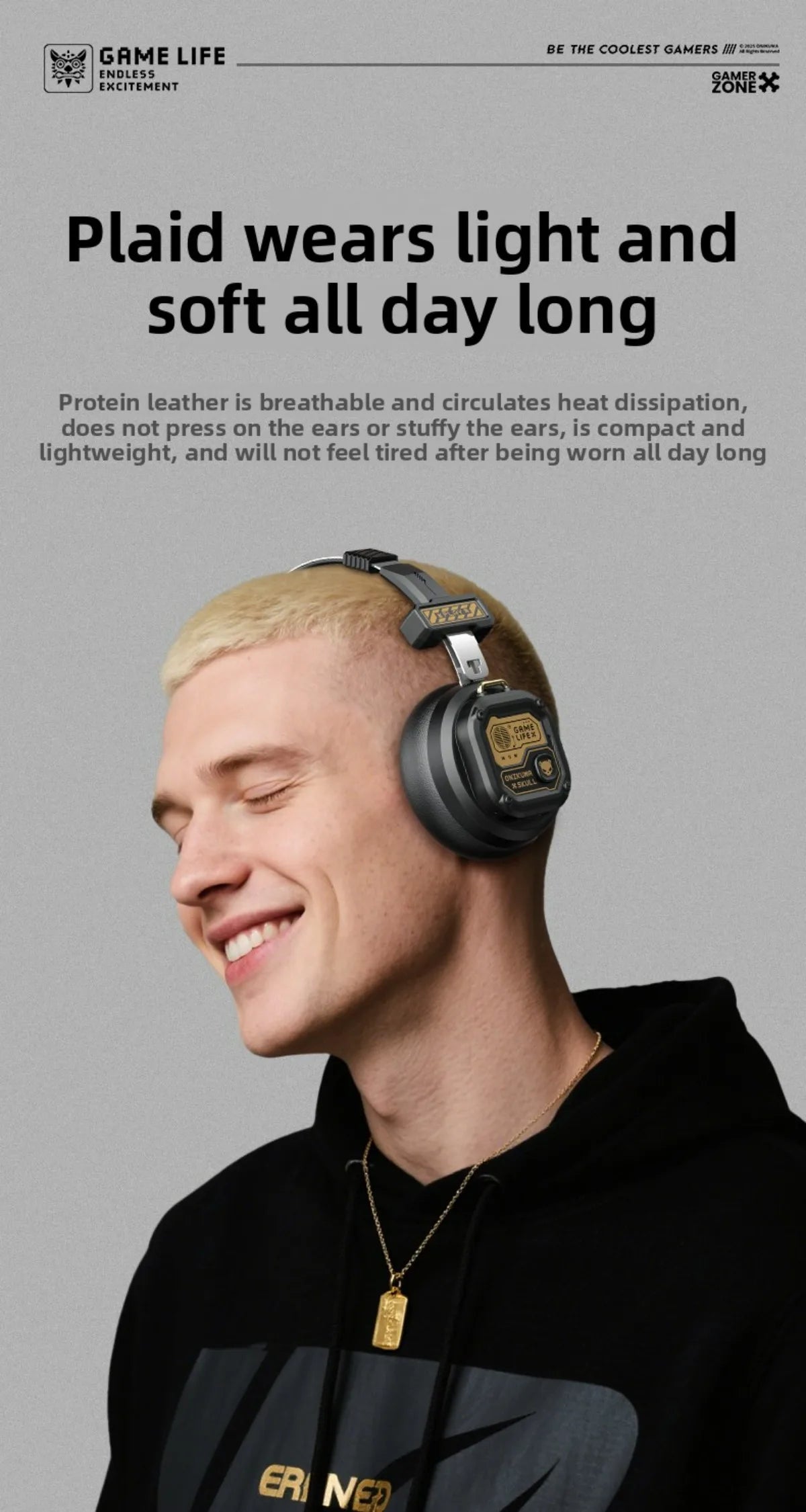 Onikuma Bluetooth Headphones Over Ear Hifi Stereo Music Headset Professional True Sports with Earphones TF/AUX Music Player