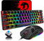 65% Wired Gaming Mechanical Keyboard and Mouse Combo,Mini 68 Keys,RGB Backlight, Lightweight RGB Honeycomb Optical Mouse