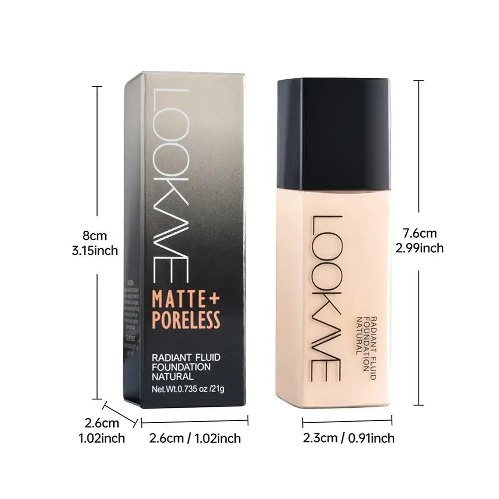 1Pcs Liquid Foundation Long Lasting Full Coverage Matte Cream CC Foundation Makeup Concealer Natural Liquid Base Moisturizing