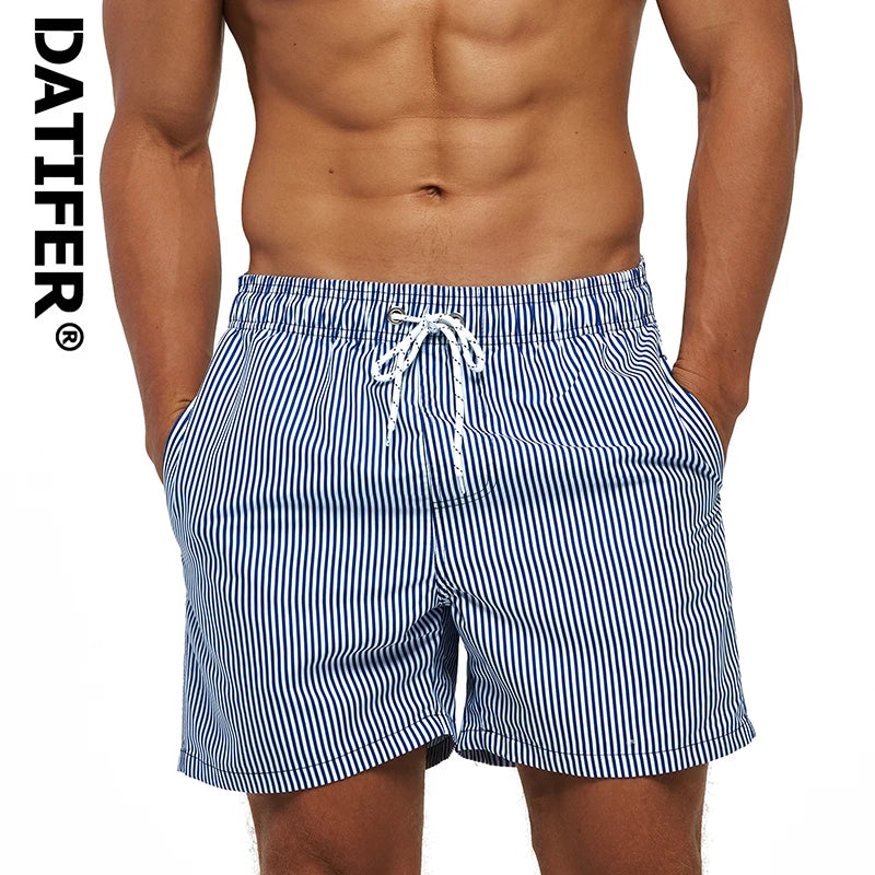 DATIFER Summer Men Beach Print Shorts Surfing Swimwear Fitness Workout Trunks Male Sportswear With Pockets Pants Main image